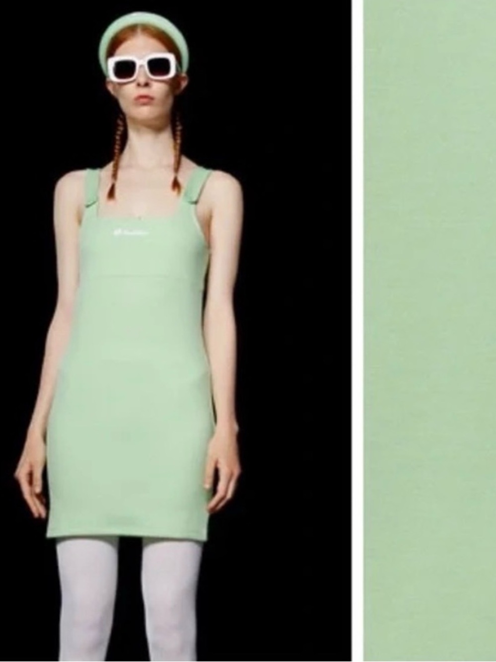 NEW NO TAGS SIZE S Lime Green Square Neck Sleeveless Dress ZARA+ LOTTO
